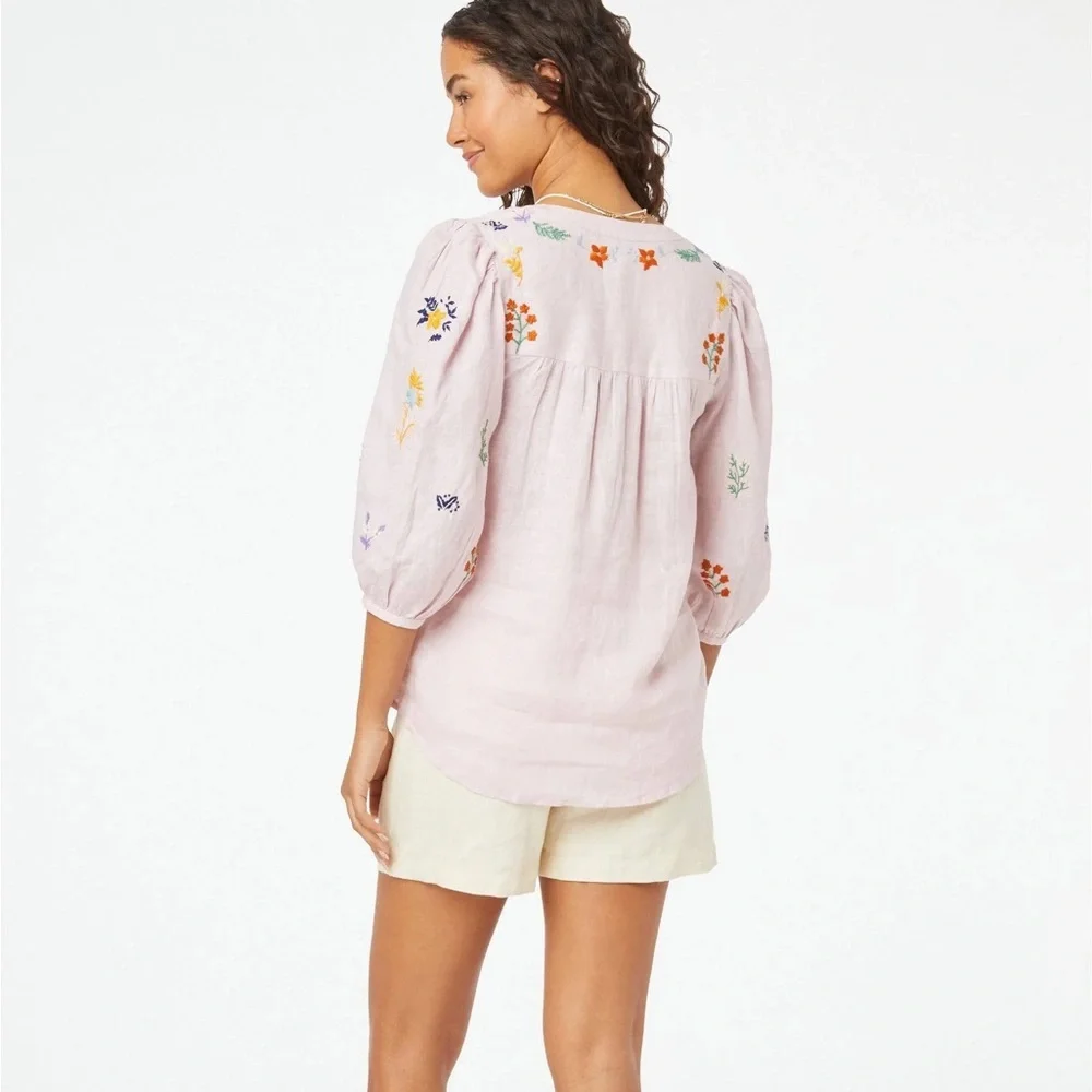 Roller Rabbit Afina Embroidery Michi Top - Picture 3 of 7
